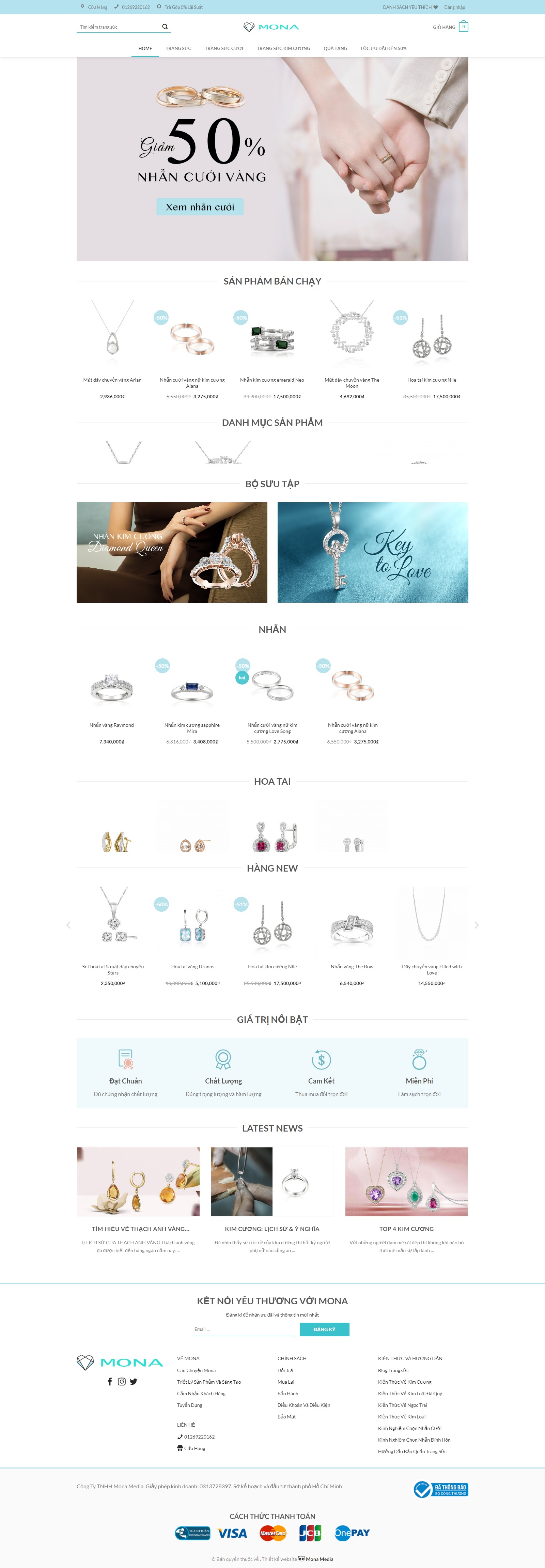 Mẫu website cửa hàng trang sức tương tự Precita