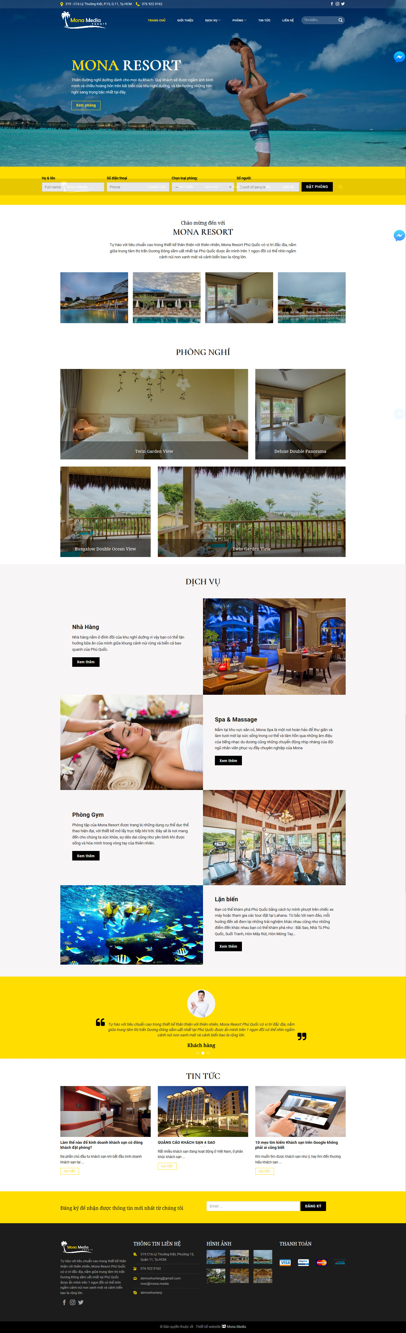Mẫu website tương tự resort – khách sạn Bellevue