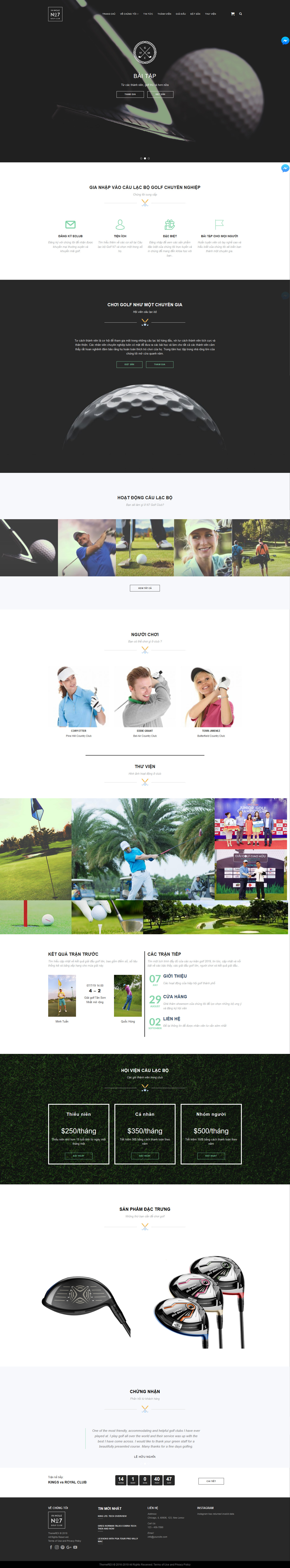 Mẫu website giới thiệu sân golf tương tự No7