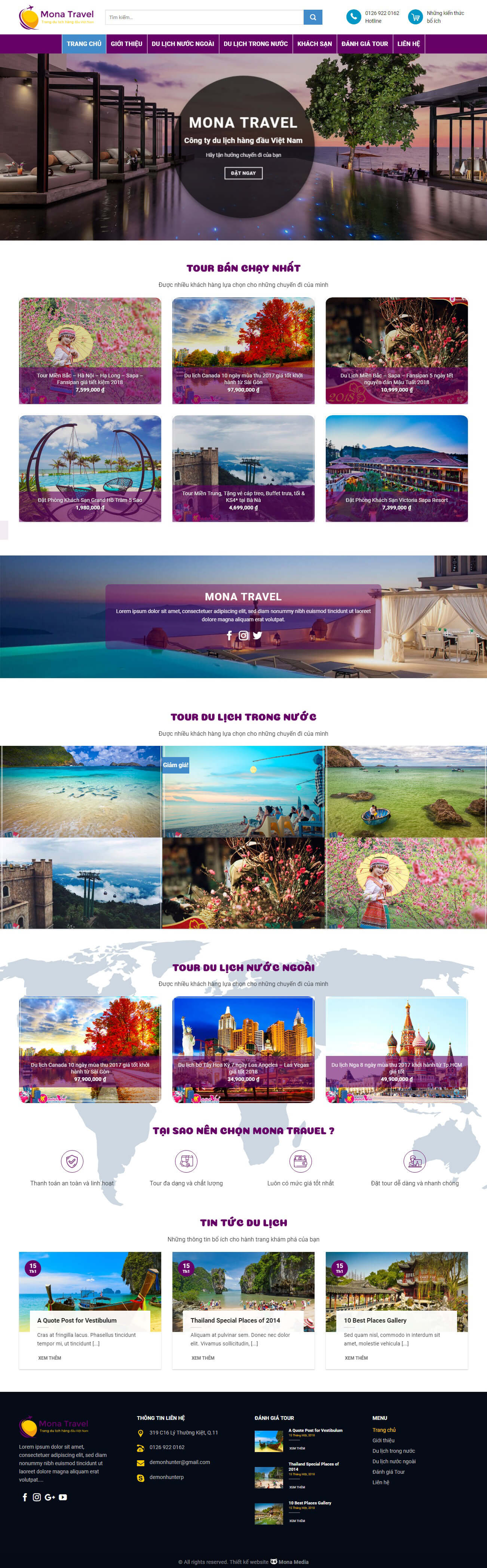 Mẫu website cung cấp chuyến du lịch tương tự Tugo