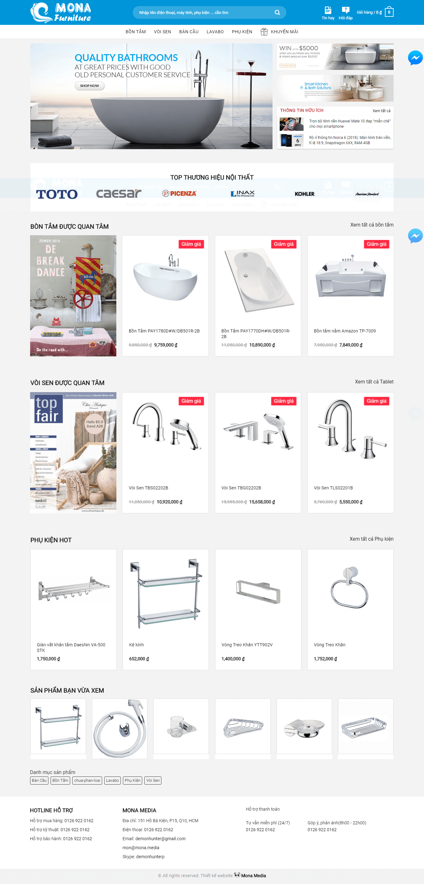Mẫu website bán thiết bị – vật dụng nhà tắm
