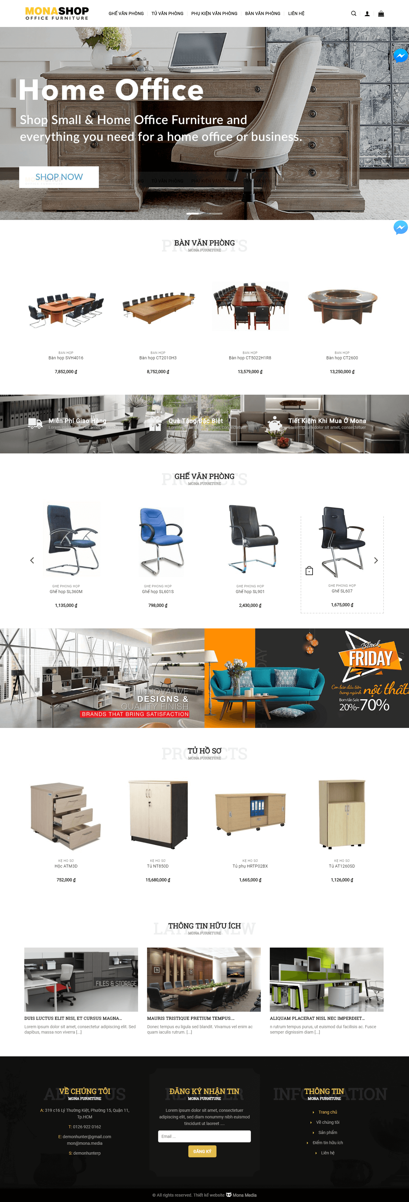 Mẫu website kinh doanh nội thất văn phòng – công ty