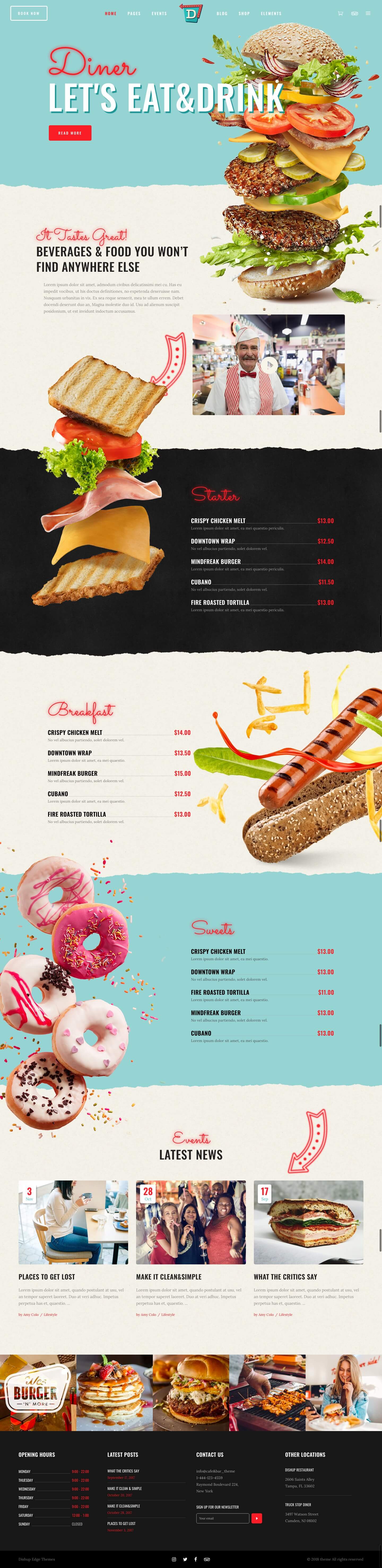 Mẫu website nhà hàng Fast Food