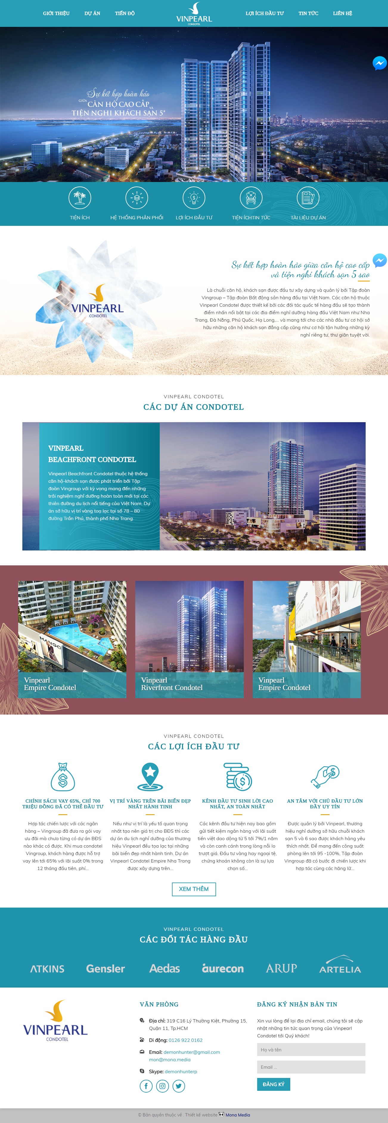 Mẫu website giới thiệu bất động sản tương tự Vinpearl Condotel