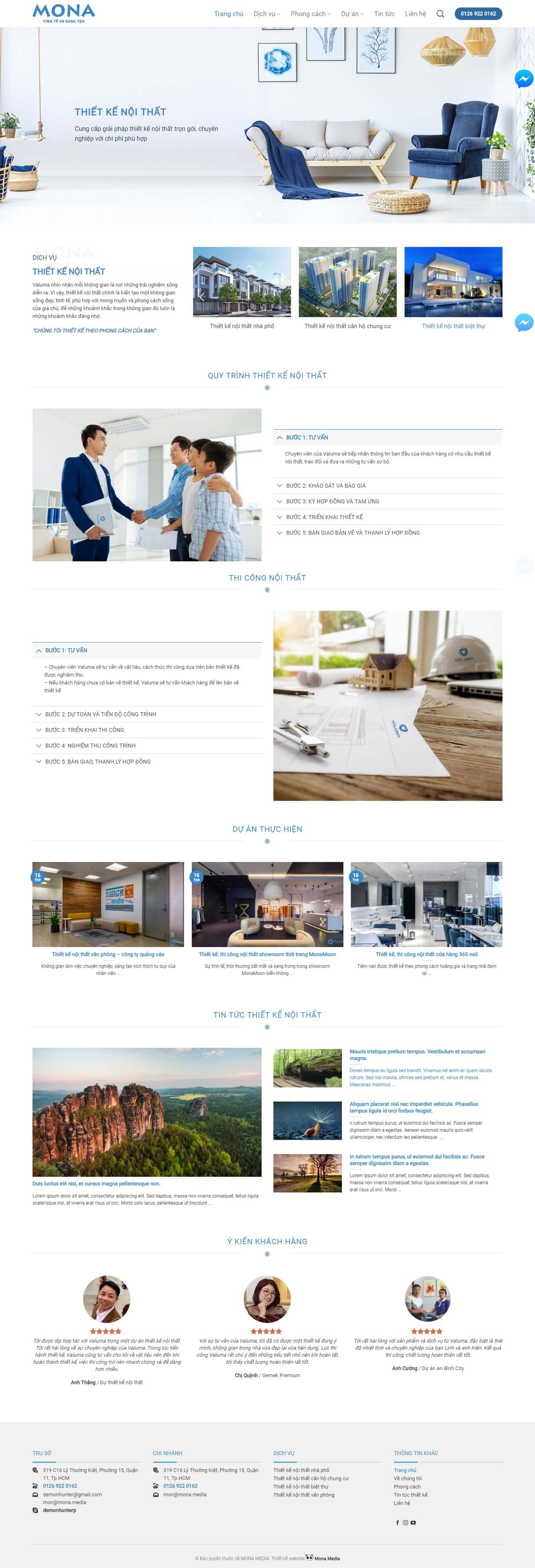 Mẫu website design nội thất tương tự Valuma