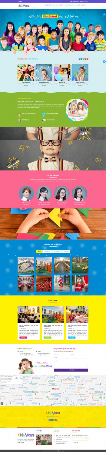 Mẫu website trường Mona Kids – mầm non quốc tế