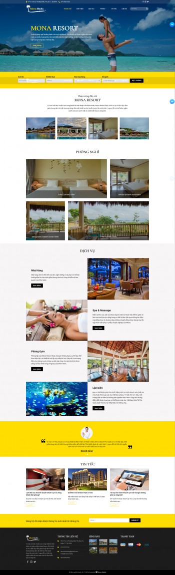 Mẫu website tương tự resort – khách sạn Bellevue