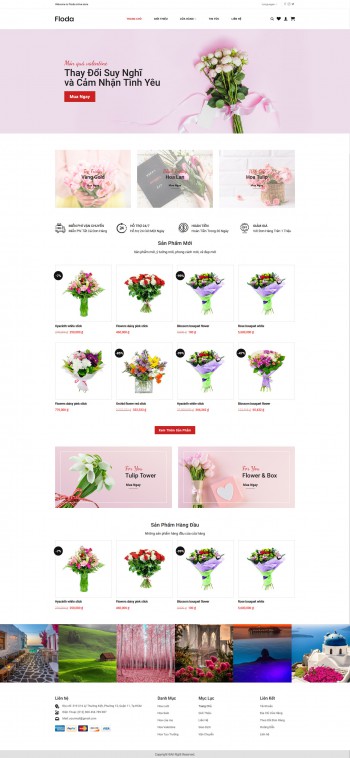 Mẫu website bán hoa tương tự Floda