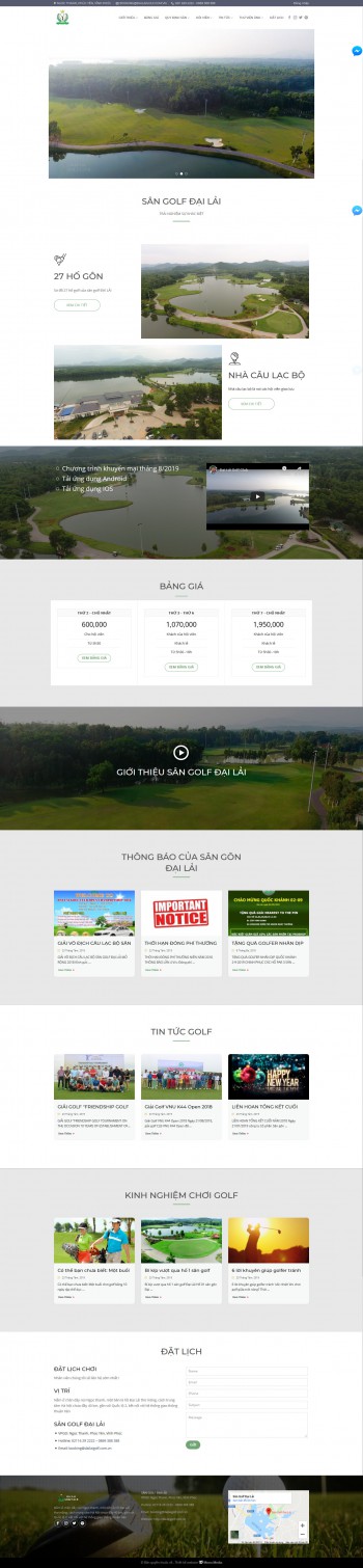 Mẫu website giới thiệu sân golf