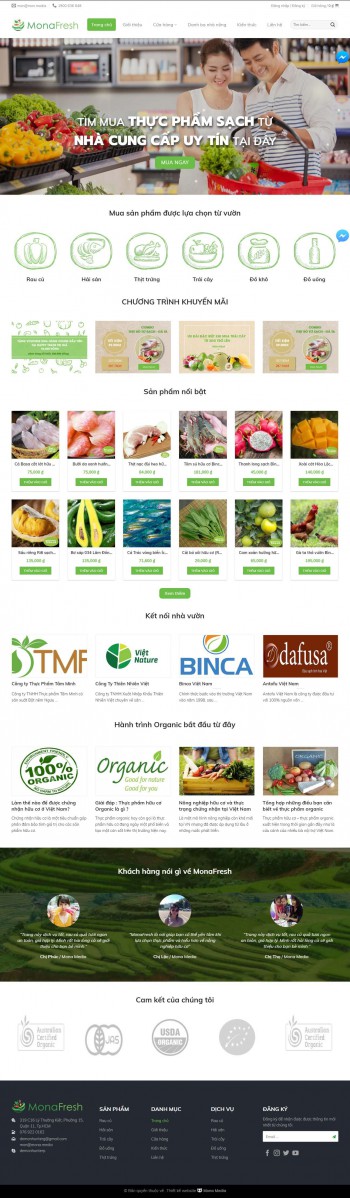 Mẫu website tương tự Happy Trade – bán thực phẩm sạch
