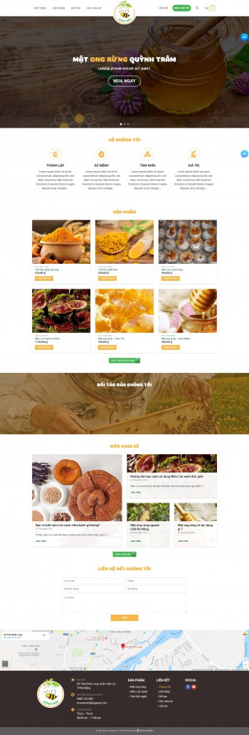 Mẫu website bán các loại nông sản tương tự Natural Honey