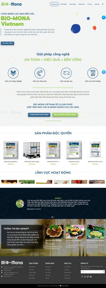 Mẫu website bán phân bón tương tự Hữu Cơ Miền Trung