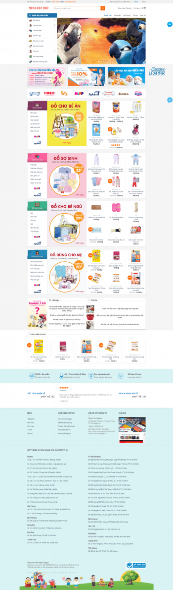 Mẫu website bán đồ trẻ thơ tương tự Shoptretho