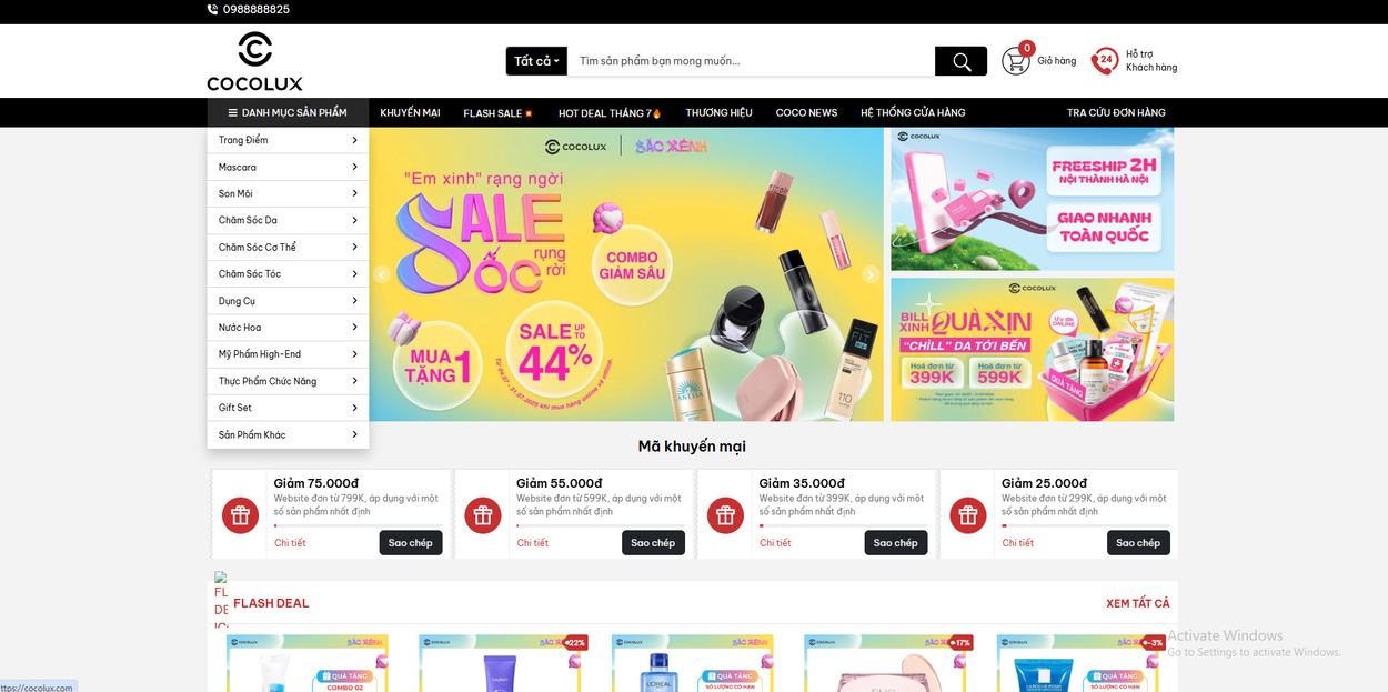 Mẫu thiết kế web bán hàng mỹ phẩm tại Thiết Kế Website Nhật Hà