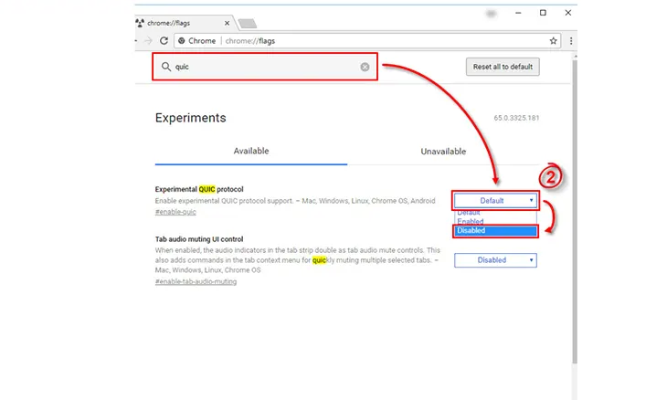 Tắt giao thức Experimental Quic Protoco trên Chrome