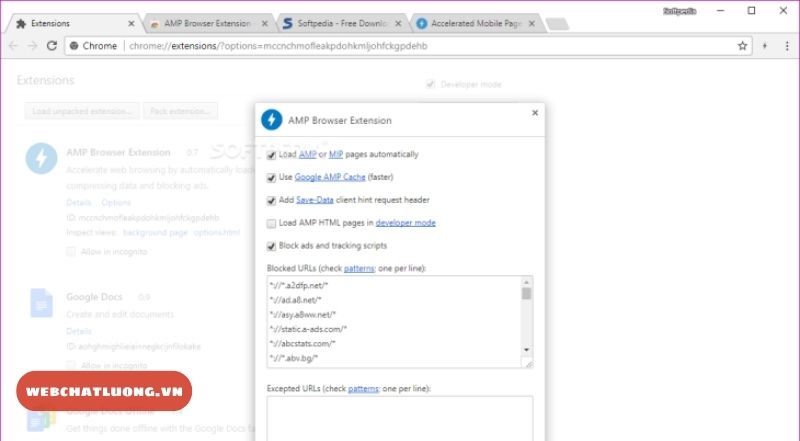 Thiết lập tiện ích AMP Browser Extension cho Google Chrome