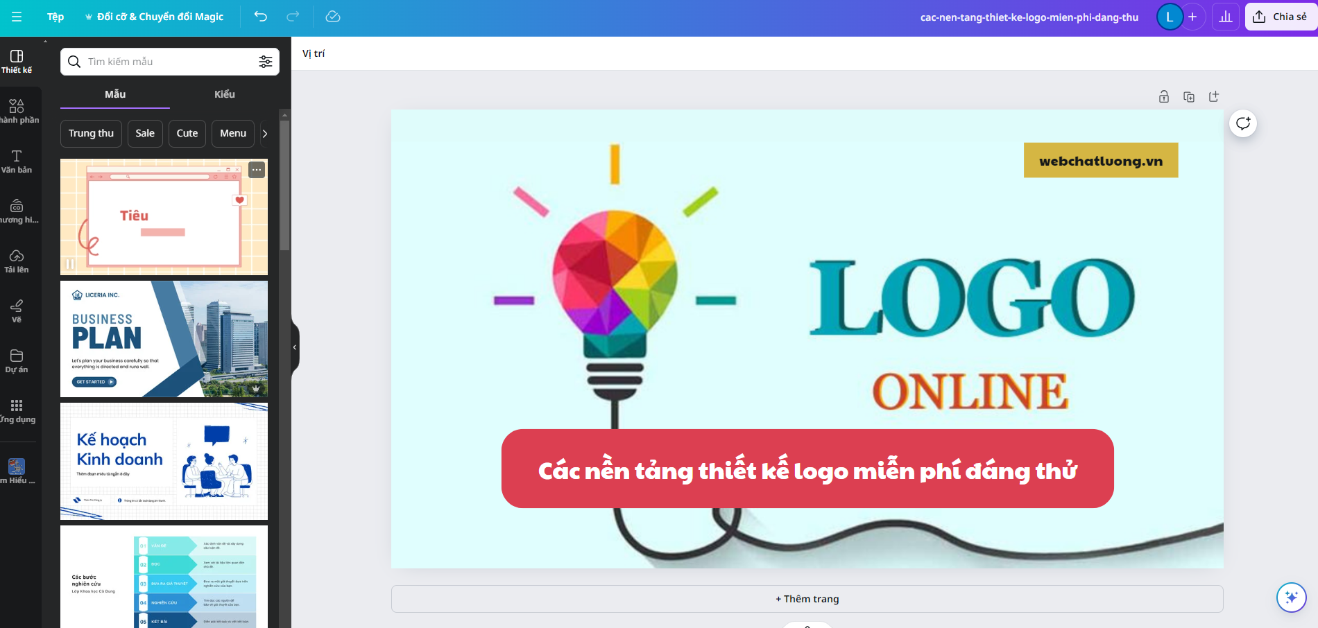 Canva - Nền tảng thiết kế logo và hơn thế nữa