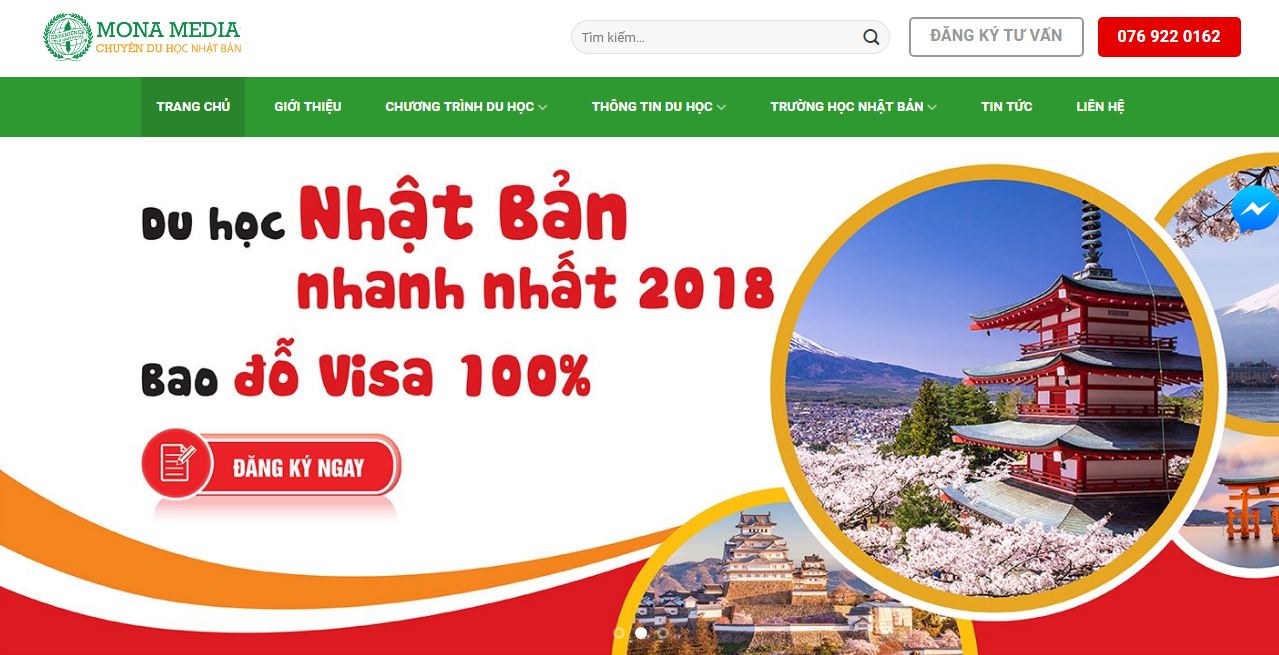 Thiết kế website du học Anh - Nhật