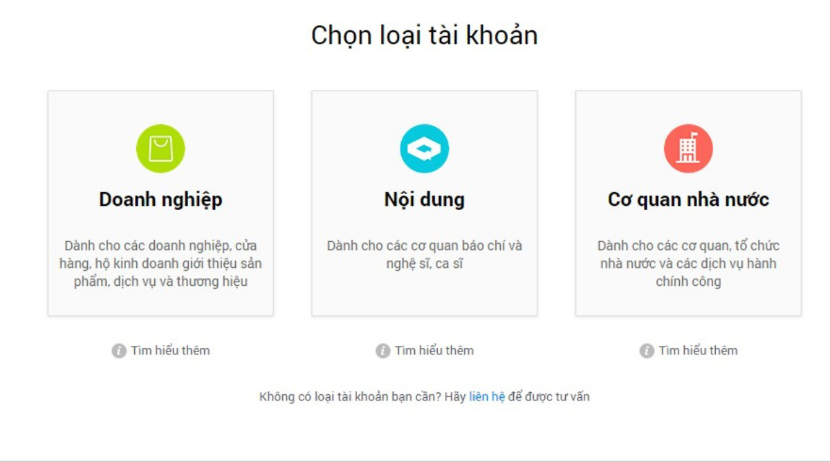 Chọn loại tài khoản phù hợp với doanh nghiệp của bạn