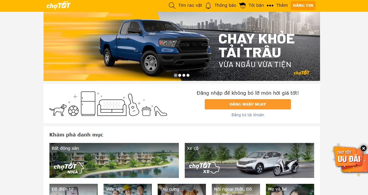 Chợ tốt - website rao vặt miễn phí hàng đầu