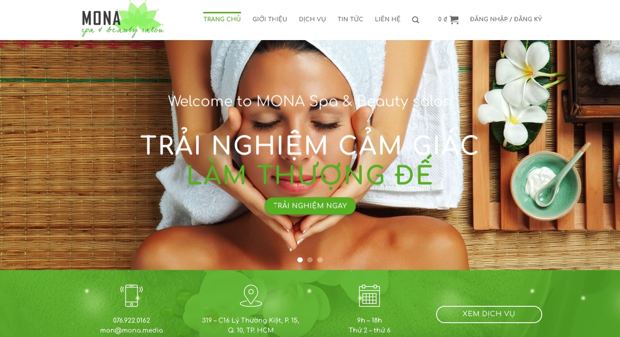 Dự án website Spa tại Webchatluong