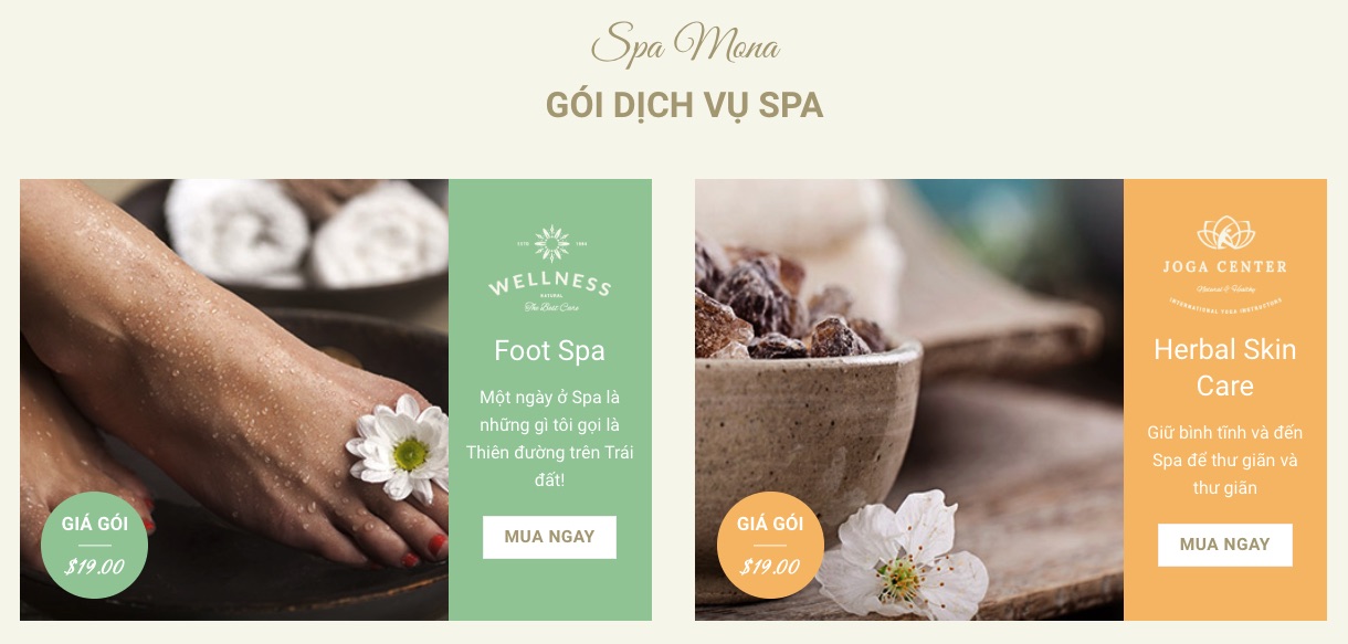 Module giới thiệu sản phẩm Spa - mỹ phẩm