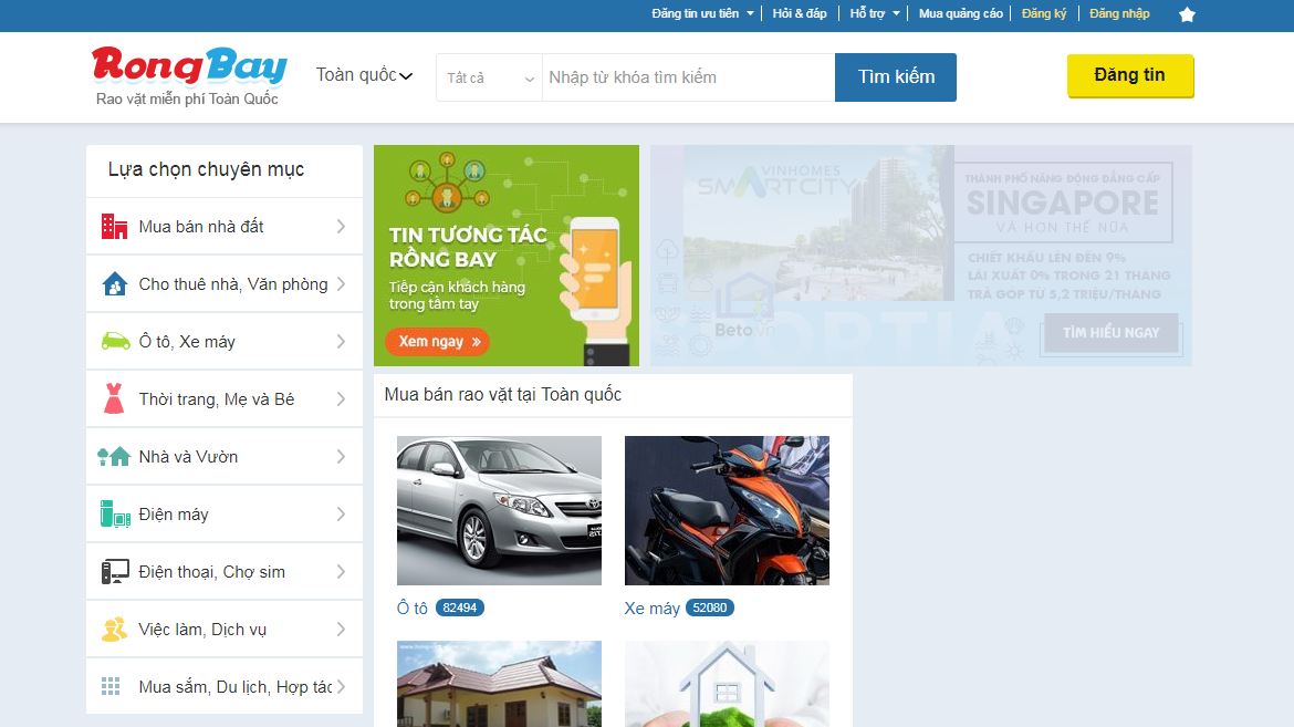 Website rao vặt miễn phí Rồng Bay